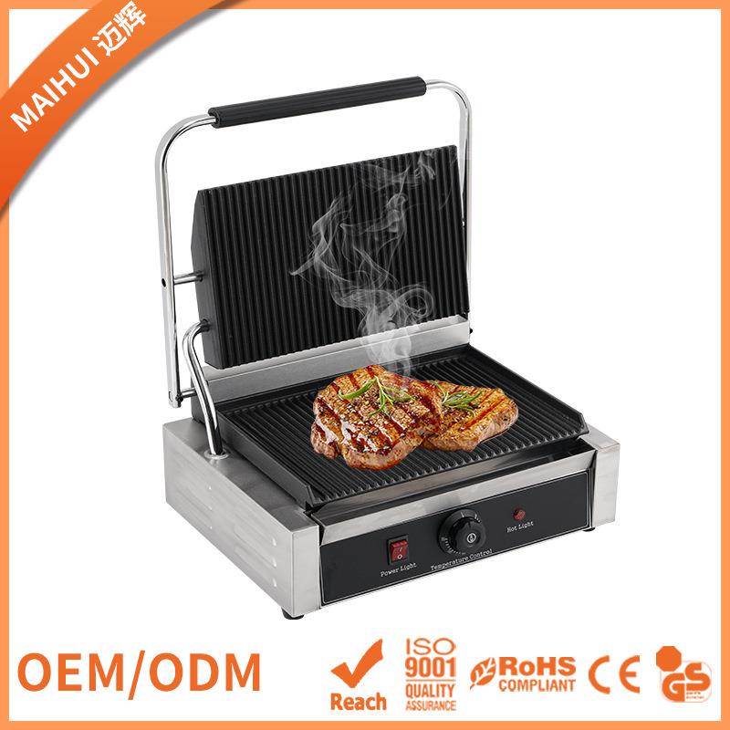 电热压板扒炉商用三明治烤肉机煎牛排机器双面电扒炉