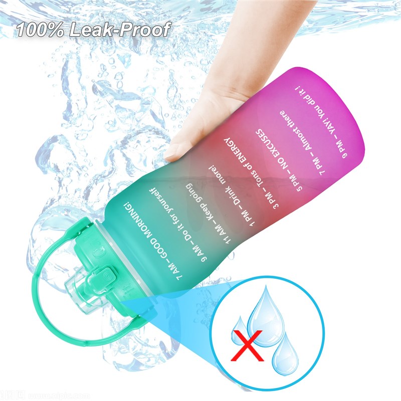 Gallon 2L Water Bottle with Straw 3.8 & 2 Litre LXarge Ca