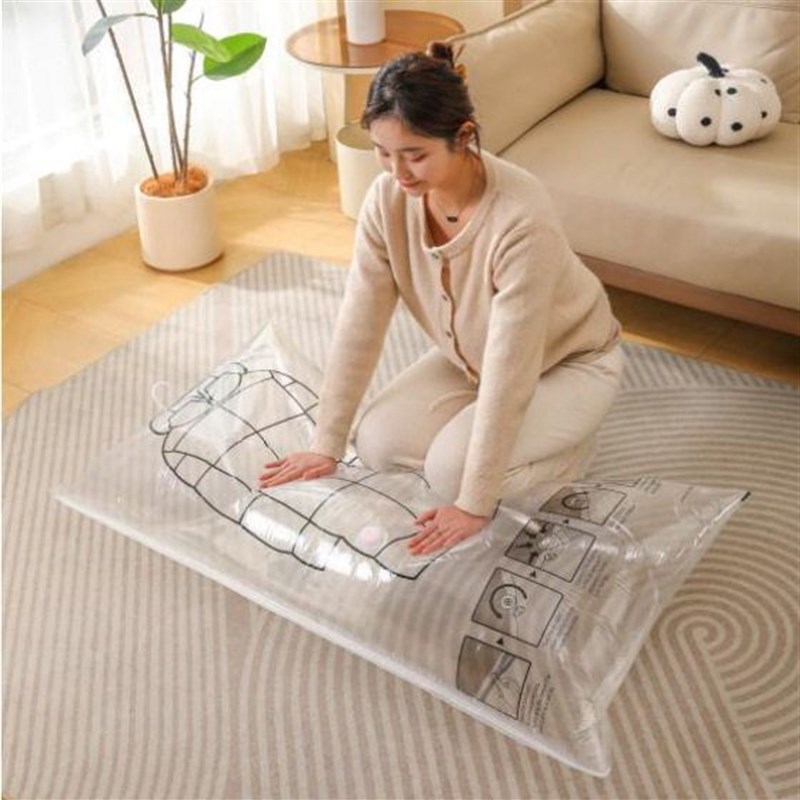 Thick hanging domwn jacket compression bag vacuum storage ba