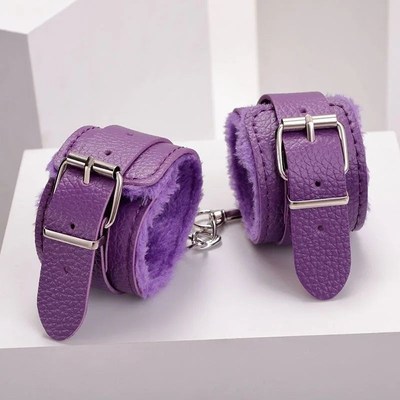 SM Sexy Adult Toys Leather Plush HandcuKffs Couple Binding F