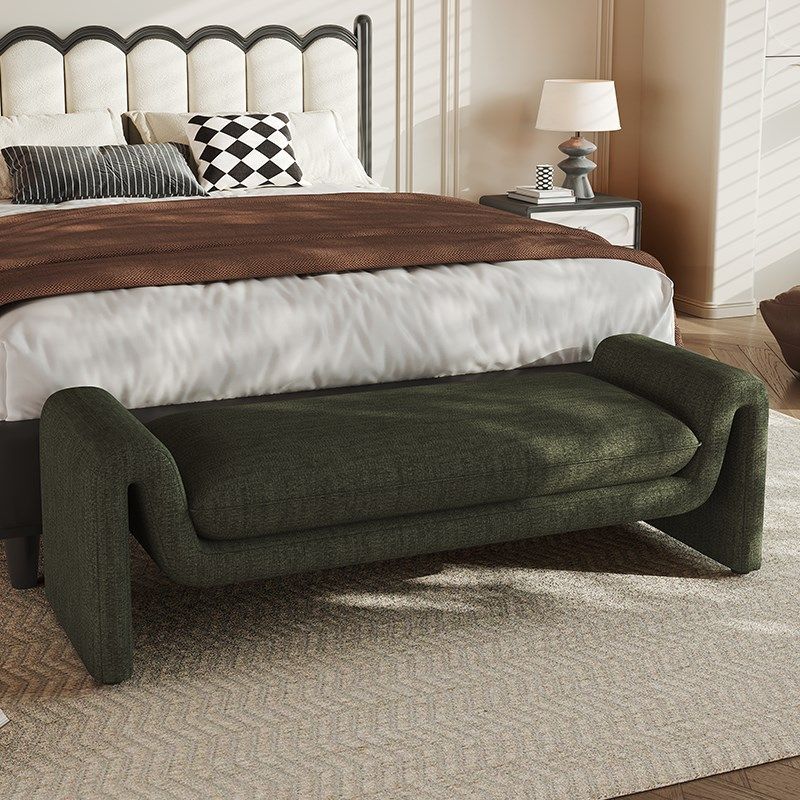 中古奶油床尾凳卧室床尾榻衣帽间换衣凳设计师高级感长条凳沙发凳