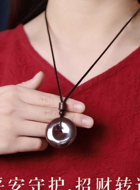 可收集的原料矿物朱砂抛光安全扣吊坠特别天然原料矿物吊坠项链优