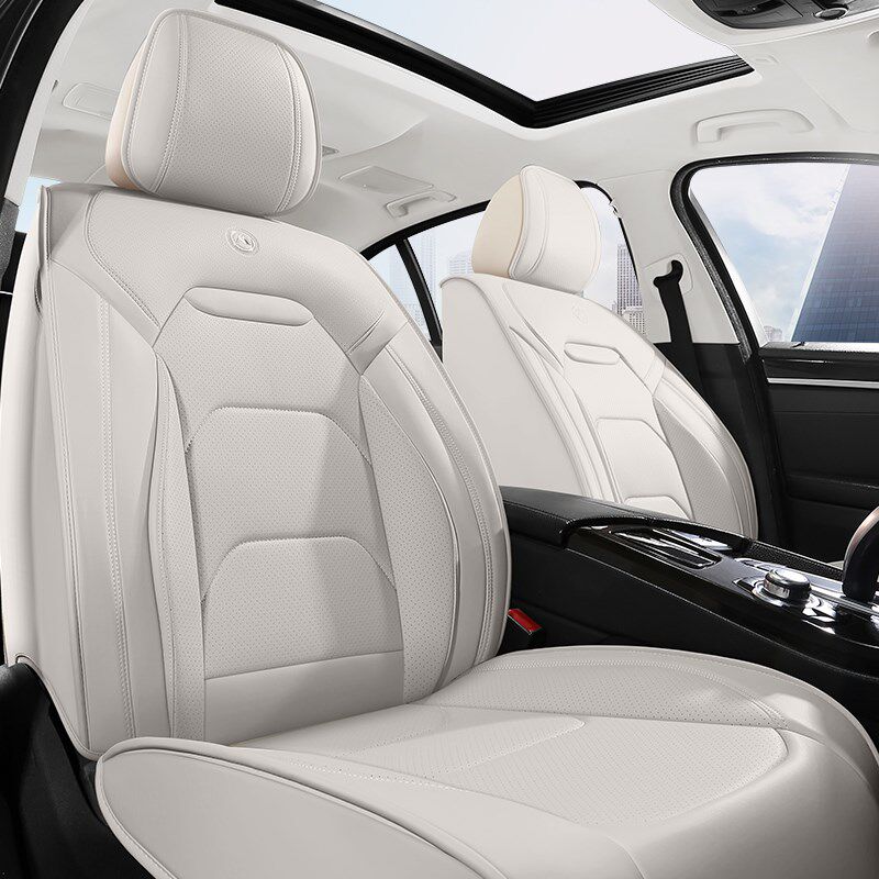 纳帕皮汽车坐垫四季通用全包围打孔透气座椅套卡通小车五座座套