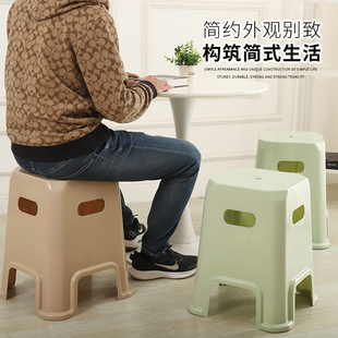椅子 加厚塑料凳子家用板凳成人方凳现代简约高凳防滑熟胶凳子时尚