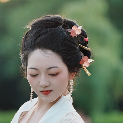 大萌制长安的荔枝簪子发钗透明汉服发饰女 3d打印发簪 荔拔头筹