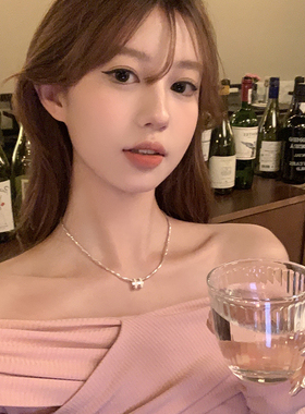 【蜜桃茶】南韩调调 h字母项链轻奢小众颈炼2023新款爆款锁骨链女