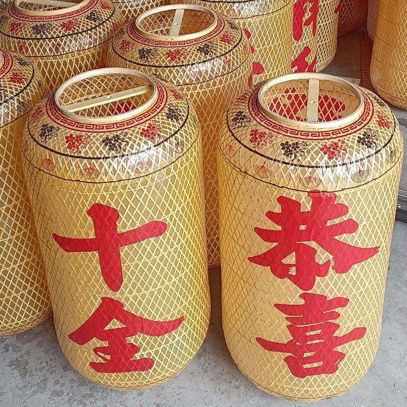 油纸灯笼潮汕手工竹编灯笼火锅店影视电影仿古景区围炉中式竹编灯