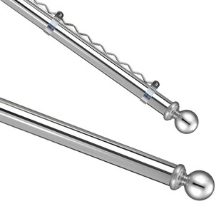 304不锈钢晾衣架加厚加长带钩子阳台晒被子防风晒衣架室内挂式杆