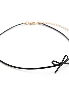 极简风蝴蝶结项圈chic项链女简约百搭学生脖子饰品颈带锁骨链手作