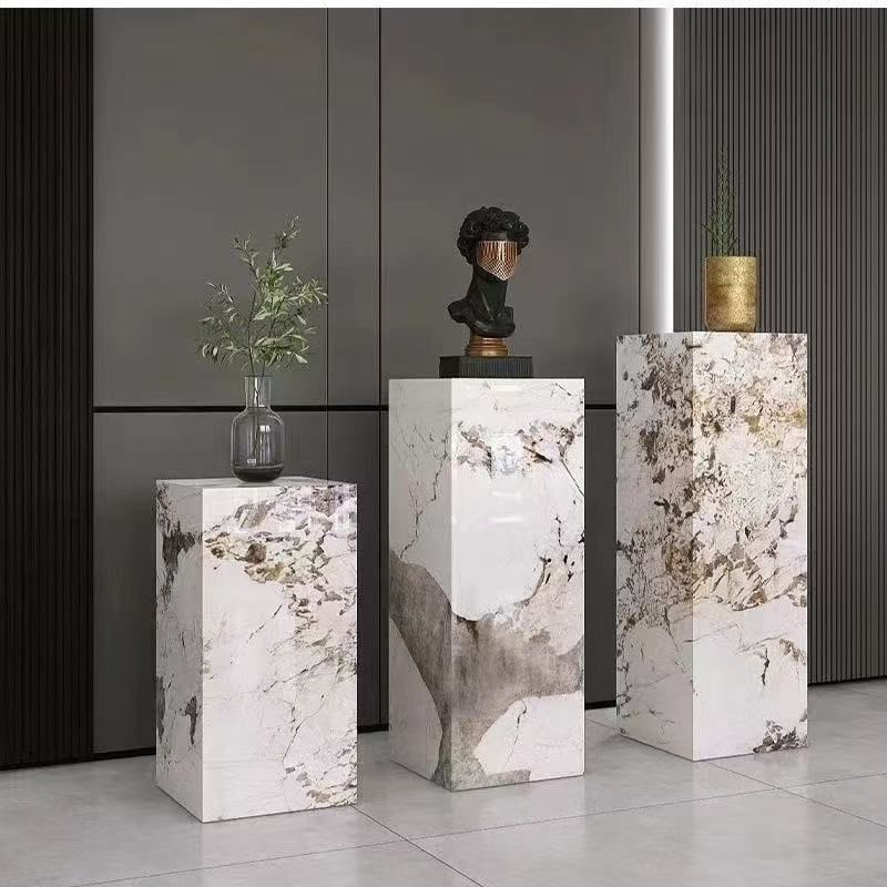 岩板底座落地花架摆件轻奢高档客厅大理石底座展厅增高台玄关展台,家居饰品,落地摆件,淘宝优惠券,粉丝福利购,淘宝优惠卷