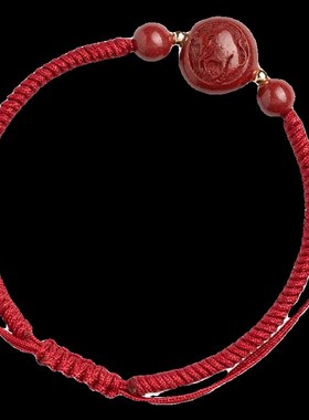 普陀山朱砂招财红手绳生肖龙兔马虎蛇转运手串编织转运珠手链