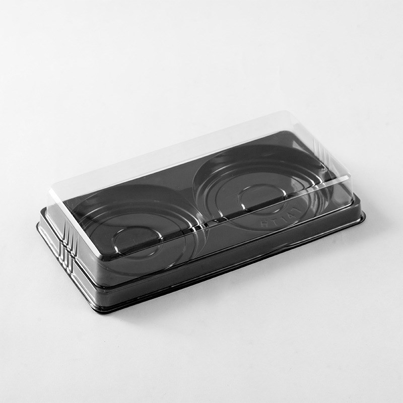 甜甜圈包装盒单个装两个装长方形透明吸塑盒西点烘焙一次性打包盒