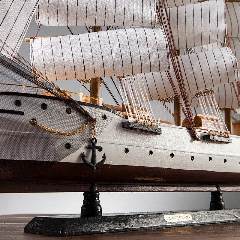 木制模型一帆风顺现代帆船简约办公室酒柜木创意装饰品工艺品