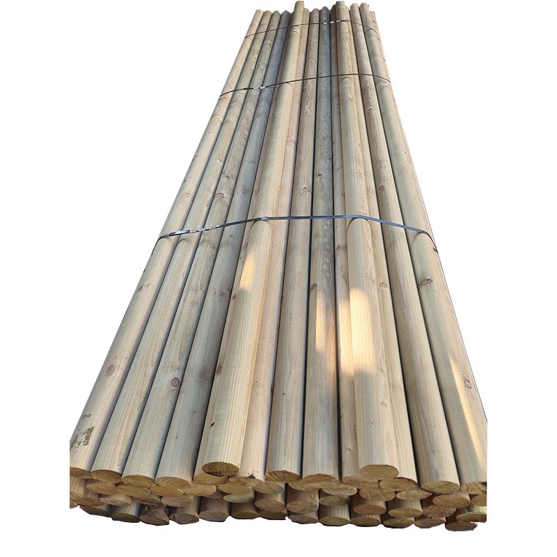 松木直径8厘米圆木围栏扶手防腐木条圆柱横梁房梁原木柱子帐篷柱