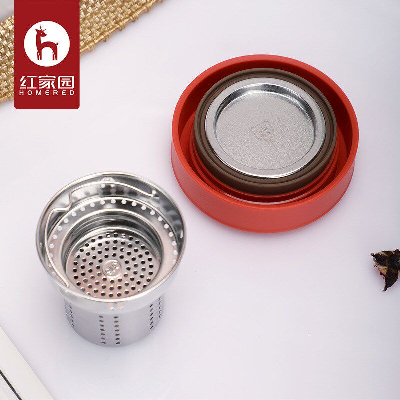 双层密封防漏加厚148实心玻璃杯带把手有茶漏纯色办公室居家