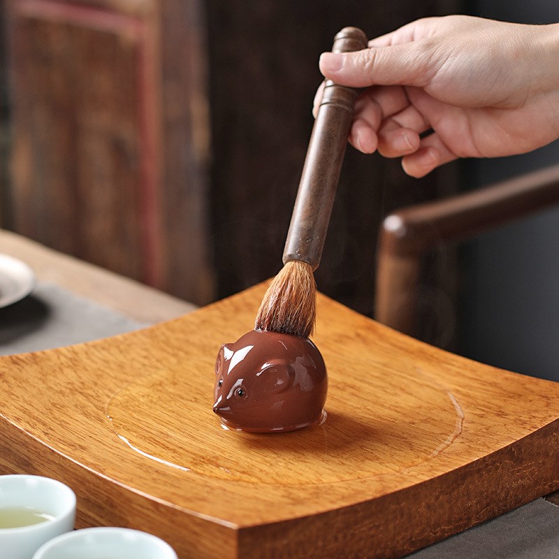 宇轩紫砂茶宠小萌鼠摆件茶玩茶艺手工可养生肖招财鼠茶盘茶虫家居