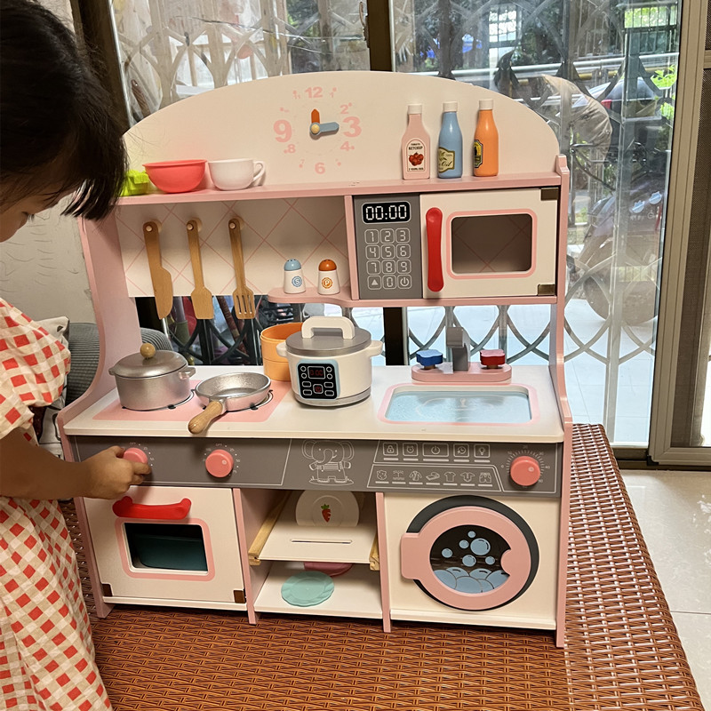 木质甜品小儿童过家家厨房玩具店做J饭厨具3-6男女孩礼物