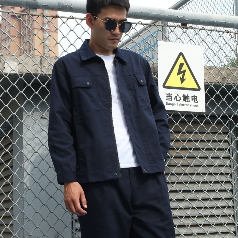 长袖帆布电焊工作服套装男士耐磨春秋厂服焊工汽修V劳动劳保服工