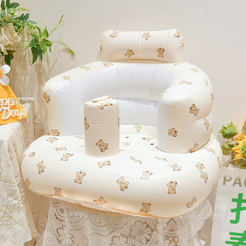 充气宝宝椅百天满月装饰布置拍照道具婴儿3M0天儿童学坐立充气沙