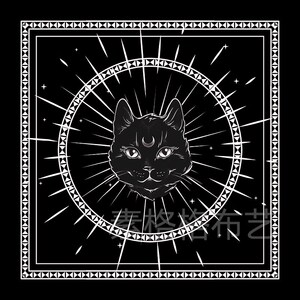 黑猫塔牌罗桌布 祭坛布 仪式布 推牌布 I拍照背景布韦特taro罗牌