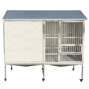 实心不锈钢狗笼子大型犬结实室外防雨带厕所中P型犬特大号宠物狗