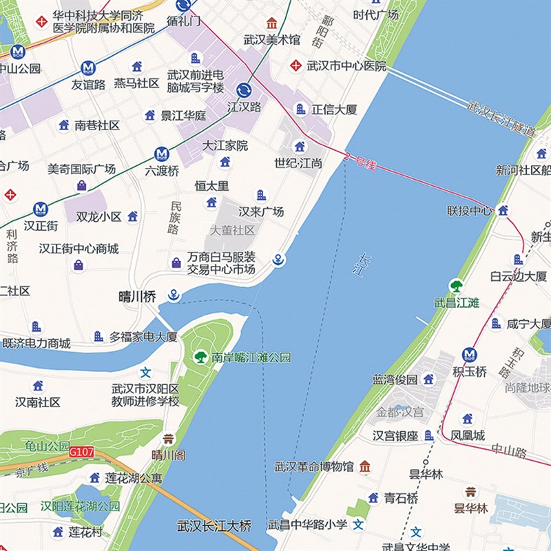 2021新款武汉市城区地图办公室挂图G高清防水墙壁装饰实物推荐定