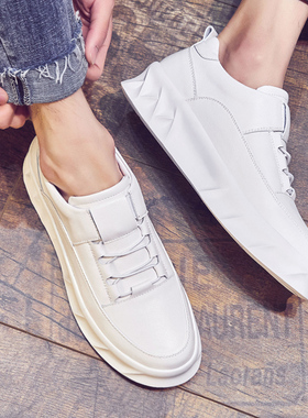 夏季20b21新款小白鞋男韩版潮流百搭内增高白色板鞋豆豆低帮休闲