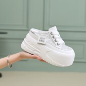 包头半拖鞋 百搭亮片网K纱透气外穿内增高凉拖鞋 女2024新款 时尚