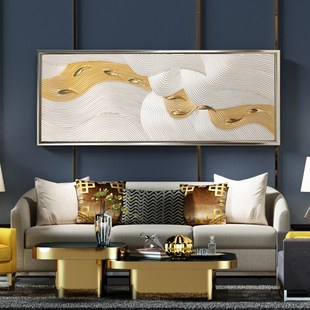 瑞杰 立体实物画九鱼图逆流而上客厅沙发墙挂画 卧室床头画