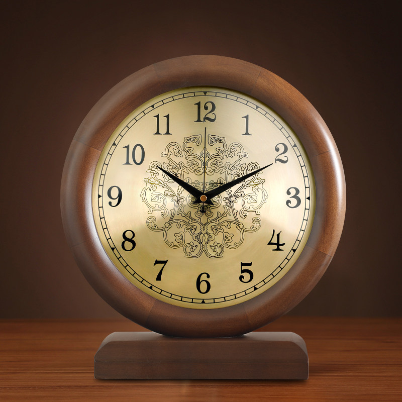 实木静音家用台式钟表新个性时尚座钟石英表大气钟表,家居饰品,座钟,淘宝优惠券,粉丝福利购,淘宝优惠卷