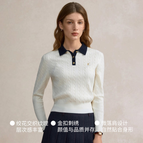 POLOWALK女士针织衫翻领通勤