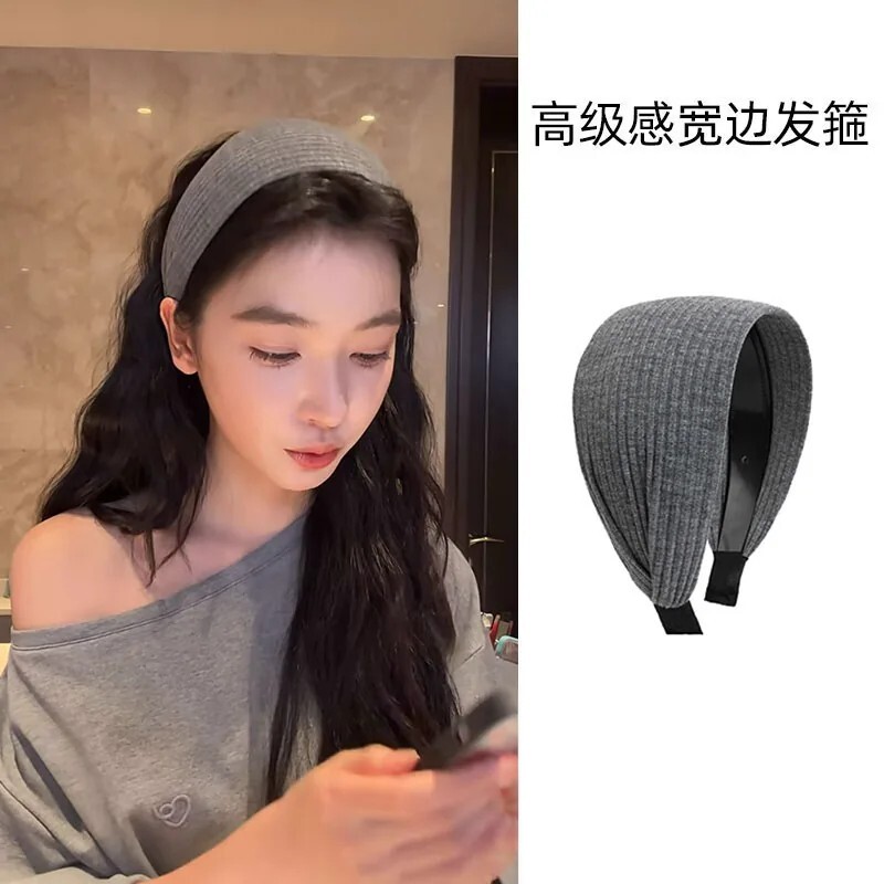 港风针织高颅顶发箍显脸小蓬松
