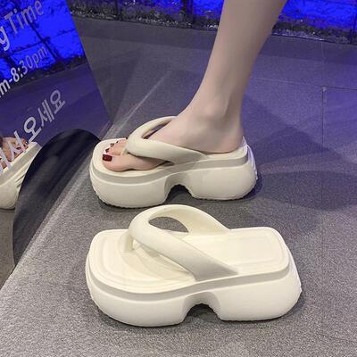 极速超火踩屎感人字拖鞋女