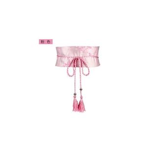 新品 饰布腰带女士宽腰封百搭汉服 76厘米大腰围米梅花绣流苏腰带装