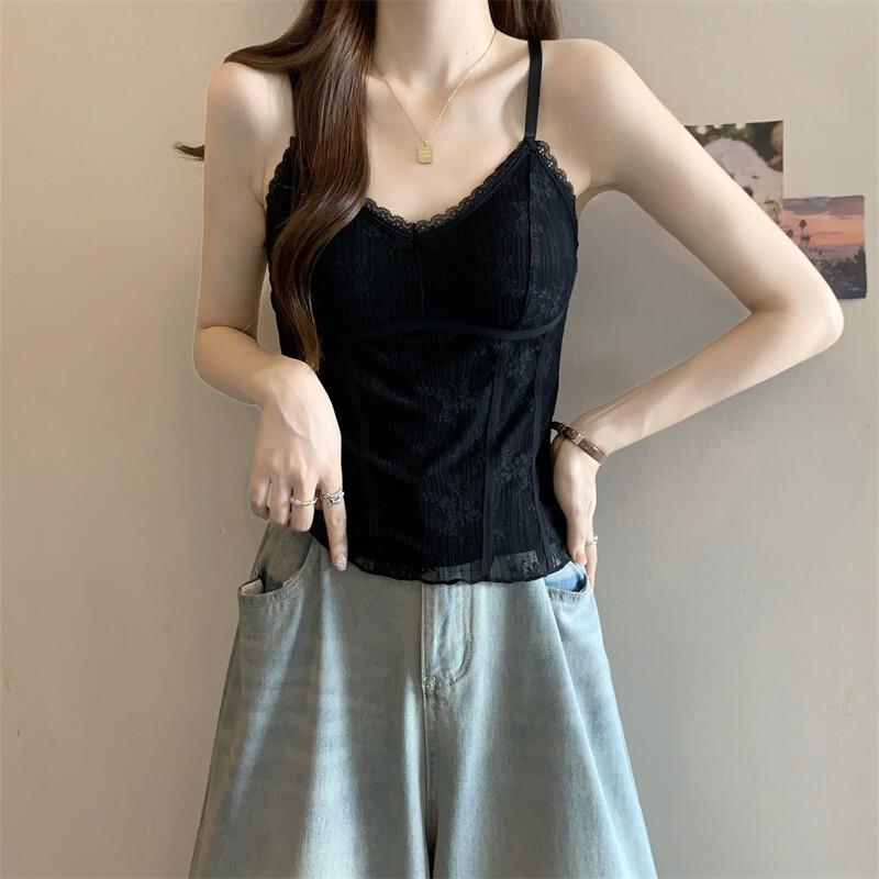 新品绝美漂亮鱼骨蕾丝美背