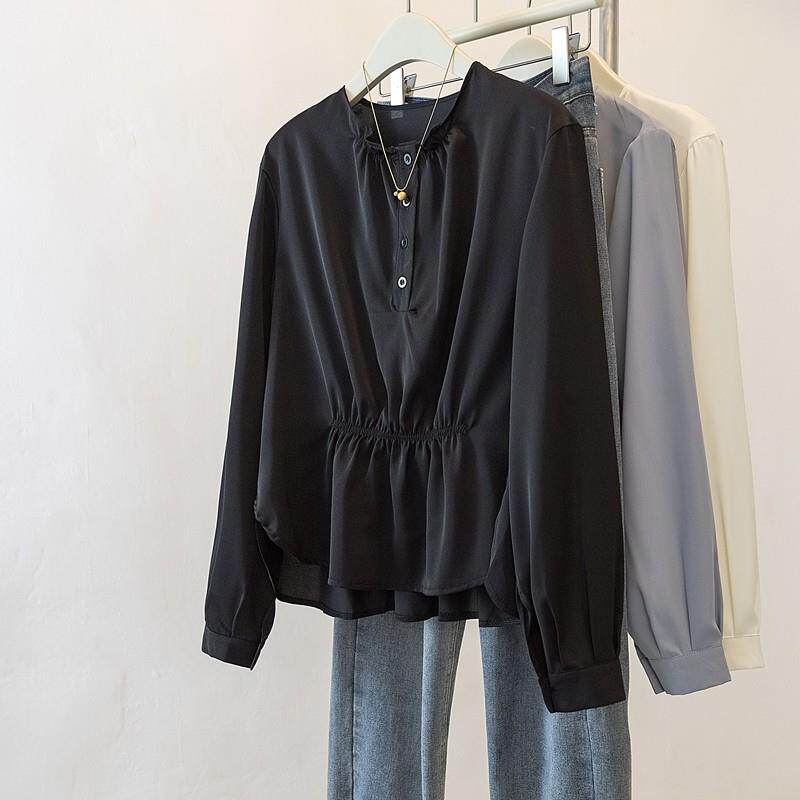 新品高级感气质长袖衬衫女