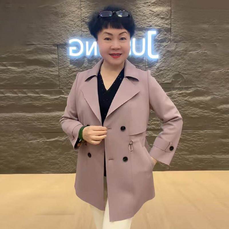 新品2026春季新款妈妈装遮肚子收腰帽款风衣中长上衣时尚中年妈妈