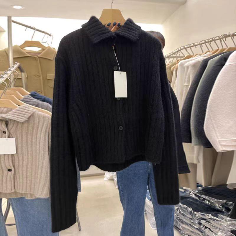 极速大码胖mm300斤毛衣开衫女宽松秋冬高级感翻领坑条毛衣外套针