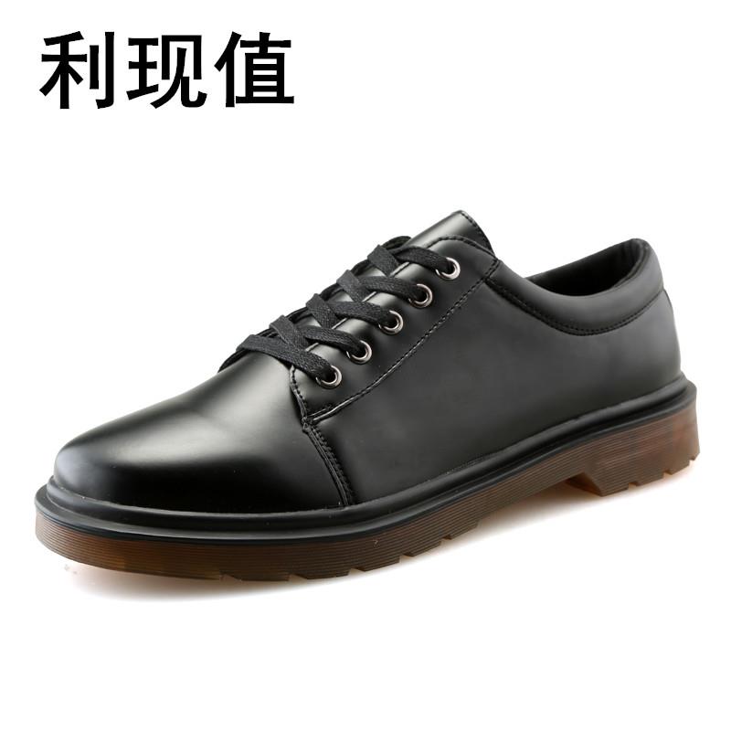 新品黑色情侣皮鞋低帮鞋休闲英伦大头鞋秋季潮男鞋短靴韩版圆头马