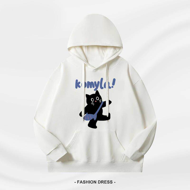 新品大码美式藏蓝色连帽卫衣女款2025新款爆款秋冬季加绒加厚宽松