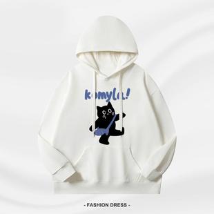 新品大码美式藏蓝色连帽卫衣女款2025新款爆款秋冬季加绒加厚宽松