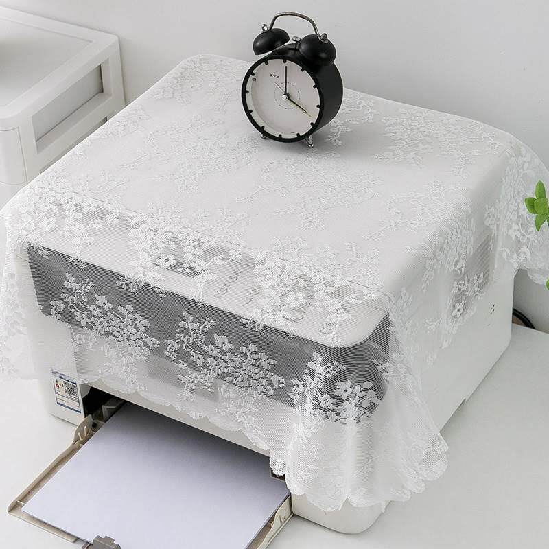 蕾丝家用打印机盖布适用惠普办公覆传真机多用电脑防尘罩遮盖巾