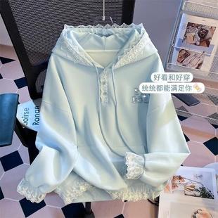 新品13少女12岁大童14初中学生连帽卫衣女2025秋冬新款慵懒风宽松