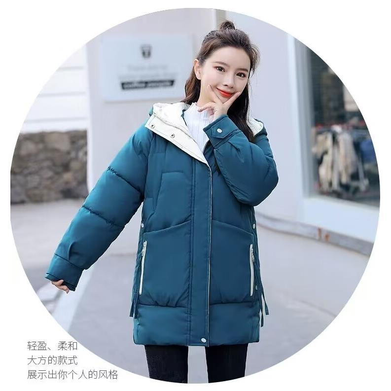 新品反季爆款棉衣女中长款宽松时尚面包服棉袄加厚软妹羽绒棉服棉