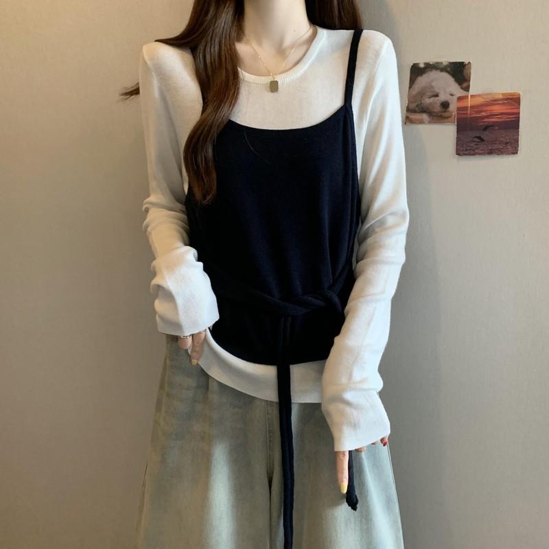 极速韩系慵懒松弛感假两件