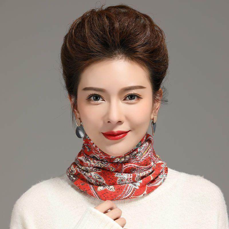 时尚围脖女式秋冬季假领子韩版高领百搭护颈椎小围巾保暖印花脖套