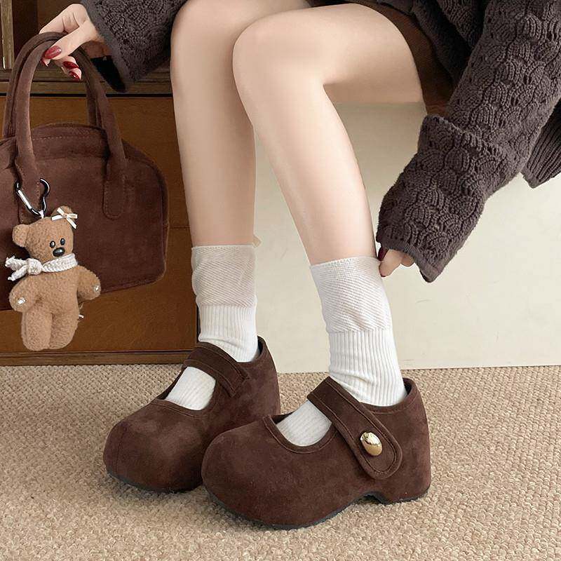 新品内增高厚底勃肯鞋女2026春季新款复古玛丽珍鞋小个子配裙子jk