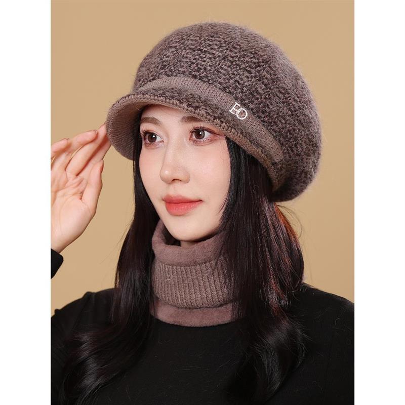 奶奶针织帽子女士冬季妈妈