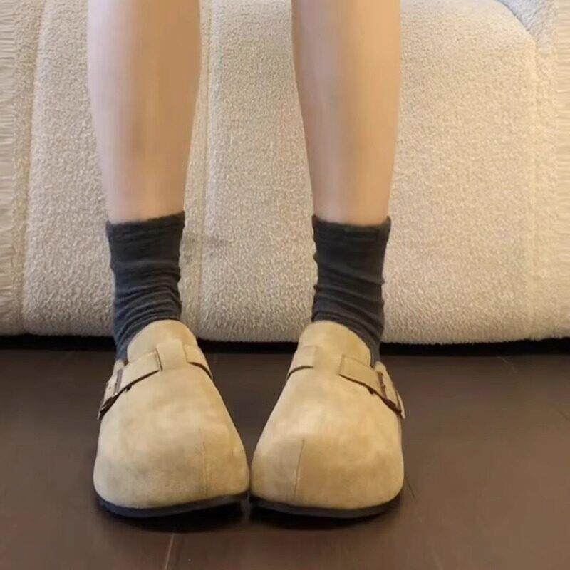 新品厚底勃肯鞋女2026春夏季新款一脚蹬小个子包头半拖鞋外穿博肯