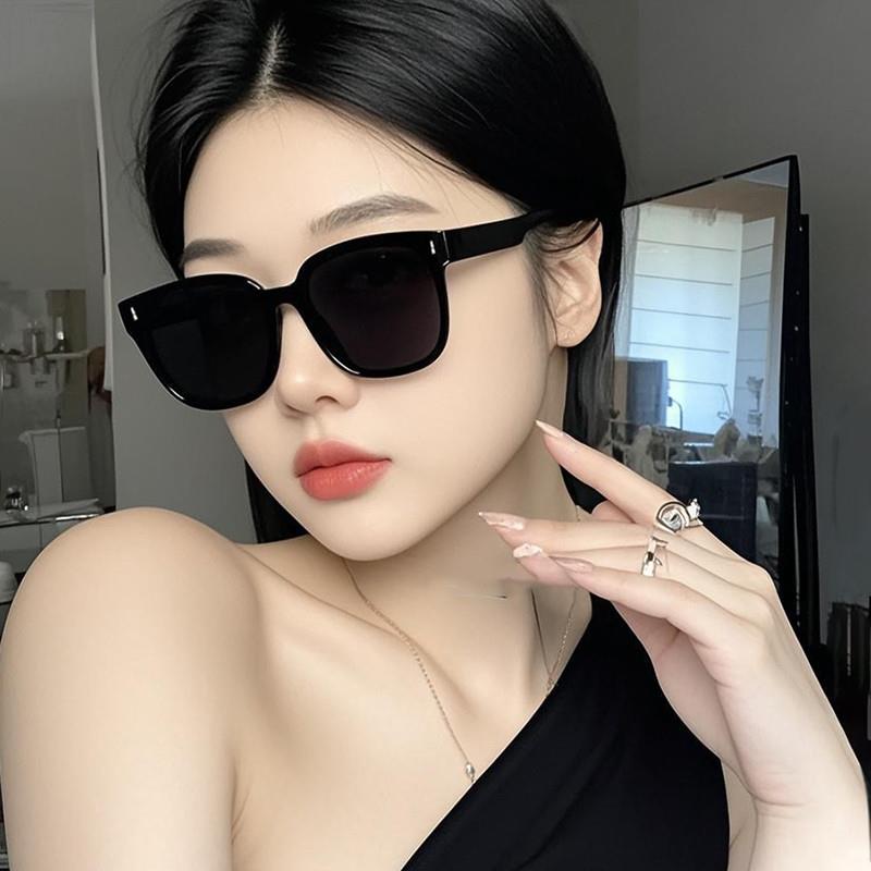 现货超大框墨镜女欧美复古方框大脸显瘦开车防紫外线太阳镜个性网